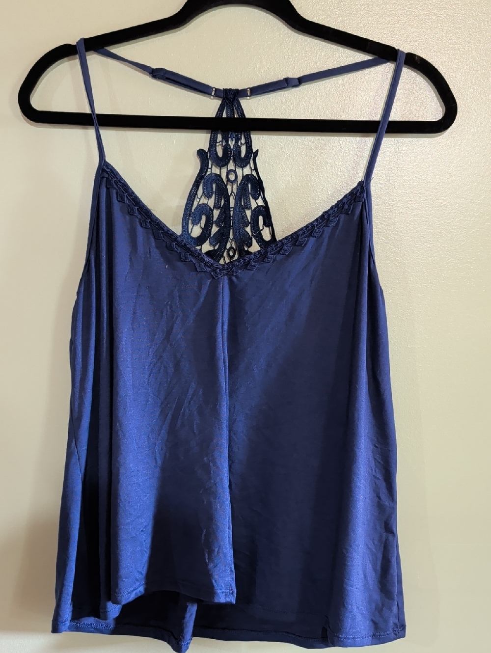 In Bloom Navy Lace-Trim Cami